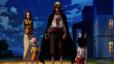 Using a sword against children
is unthinkable for a pirate, Shanks! - One Piece Film Red