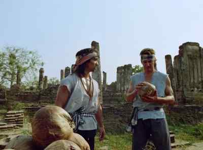 Using your knee, break all of these. - The King of the Kickboxers