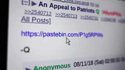 Using Q's account, they post
a link to a lengthy diatribe - Q: Into the Storm