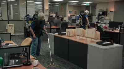 [vacuum cleaners hum] - The Office
