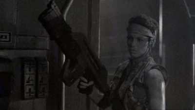 Vasquez wouldn't go
down there herself without a gun. - Aliens Expanded