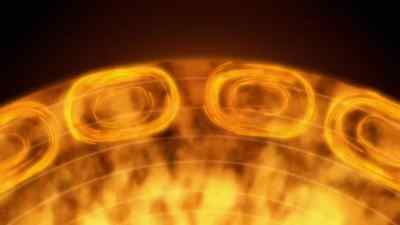 VAST LOOPS OF MAGNETIC FORCE
PUSH TOWARD THE SURFACE. - How the Universe Works