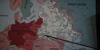 Vertically dashed in red are territories
that we have occupied militarily: - The Conference
