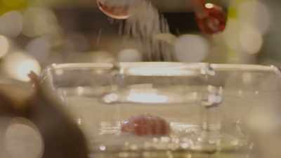 Very finely grated so that
the bread can absorb it. - Nigella: At My Table