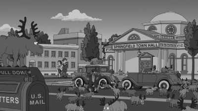 [video narrator] The Springfield
mini moose went extinct in 1925. - The Simpsons: The Past and the Furious