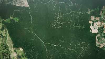 Viewed from space, the scale
of destruction is only too obvious. - Seven Worlds, One Planet