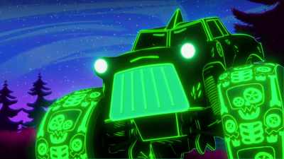 [Violet] ♪ Legend says
That Big Tread's grill ♪ - Firebuds