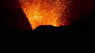 -(VOLCANO RUMBLING)
-(LAVA WHOOSHES) - Welcome to Earth