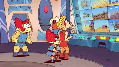 -[Vultureman cackling]
-[both gasp] - ThunderCats Roar
