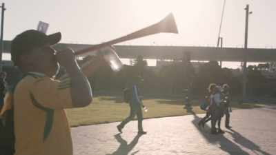 (vuvuzelas blowing loudly) - Trackers