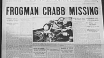 Wade:
The idea that war hero crabb
was testing new equipment - Mysteries of the Deep
