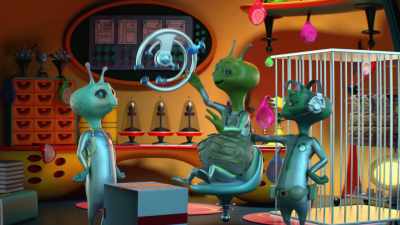 - Wah.
- [gushing thankfully] - Alien TV