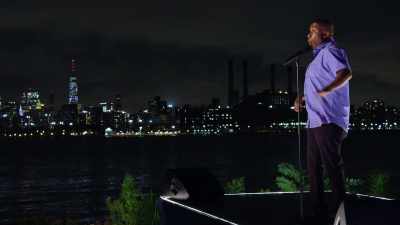"Wait a minute, don't do that!
Don't do that!" - Colin Quinn & Friends: A Parking Lot Comedy Show