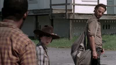 Wait. Hey. - Carl. - Morgan. I had to shoot you. You know I had to, right? I'm sorry. Hey, son. Don' - The Walking Dead