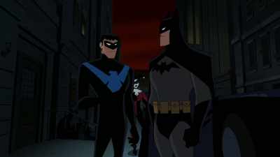 Wait, she's coming with us?
Is that really a good idea? - Batman and Harley Quinn