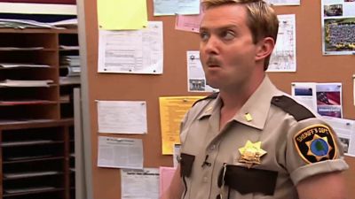Wait shh shh you know what's flying in - Reno 911!