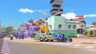 - Wait, we're being pulled
towards Maxwell's metal bin! - Ricky Zoom