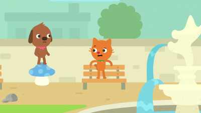 -Wait, what? Where'd Binky go?
-Over there. - Sago Mini Friends