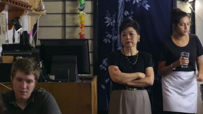 (waitress, chefs shouting in Japanese) - East Side Sushi