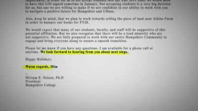 Warm regards, Mim." - The Unmaking of a College