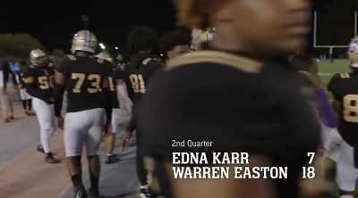 Warren Easton extends the lead, 18-7. - Algiers, America