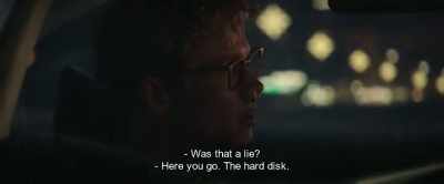 - Was that a lie?
- Here you go. The hard disk. - Hot Dog