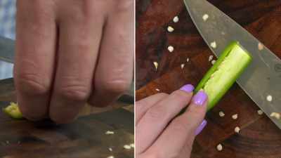 - Watch your finger-- now shift your fingers - Selena + Chef