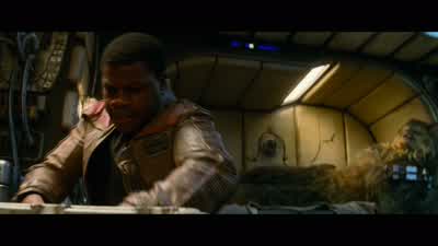 Watch the thrust We're going out of here at lightspeedFrom inside the hangar Is that even possibleI never ask that question till after I've done itRATHTAR GROWLS REY YELPSThis is not how I thought this day was gonna go - Star Wars: Episode VII   The Force Awakens