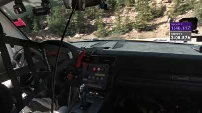 Watch him through the
hairpins, crossing his hands. - Pike's Peak: On The Edge