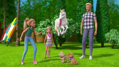 Watch.
Wanna get the ball, Peggy? - Barbie: A Touch of Magic