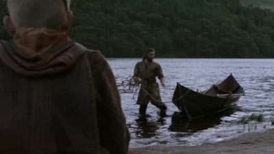 (water splashes as rollo trudges to shore) - Vikings