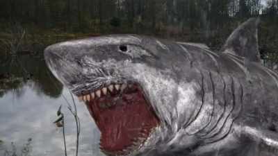 [water splashes] [shark roars] - Jurassic Shark 2: Aquapocalypse
