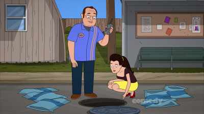 Water's trickling through.
Now there's a stream! - Corner Gas Animated