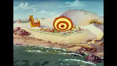 [waves splashing,
cheerful music] - Beach Picnic