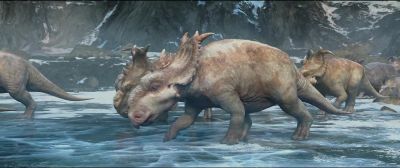Way to go, Scowler. Frozen
water, always fun to walk on. - Walking with Dinosaurs