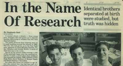 We were a science experiment. - Three Identical Strangers