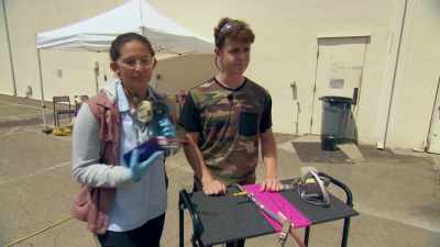 WE ALSO FOUND OUT
THAT THE HIGHER THE VOLTAGE - Mythbusters Jr.