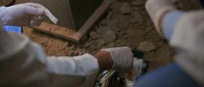 We apply first aid to make sure
that the statue's face stays intact. - Unknown: The Lost Pyramid