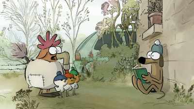 - We are chickens and...
- We're not chicks, we're foxes! - The Big Bad Fox and Other Tales
