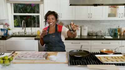 We are going to get our mise en place for the plating. - Selena + Chef