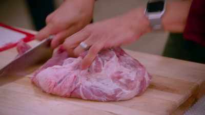 - We are making a pork,
apple cider, and sage pie. - Baking It