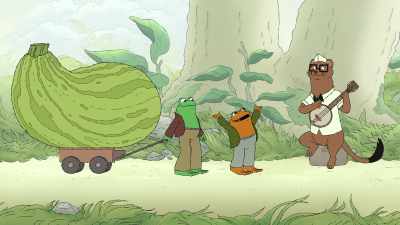 We are off to town to show everyonethe marvelous squash that Frog grew. - Frog and Toad