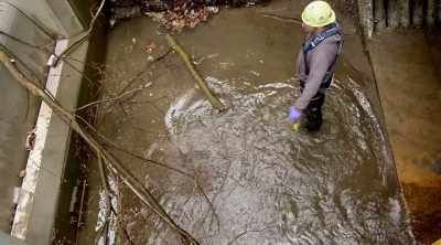 We can cut, cut
the small stuff up,
bundle it up, - Sewer Divers