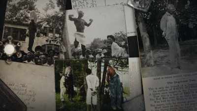 We can see those postcards of lynch mobs, - Stamped from the Beginning