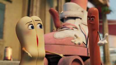 - We can't hang out with him until bedtime.
- No, it's an absurd request. - Sausage Party: Foodtopia