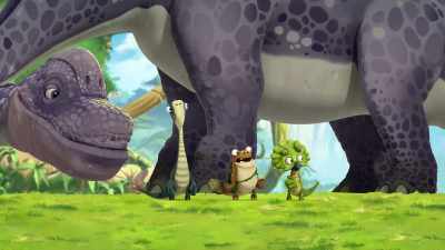 -We can't let him go alone.
-Come on! - Gigantosaurus