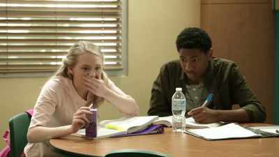 We could have a sleepover.
- DAYTON: [spurts drink] - I Am Frankie