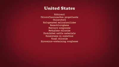 We currently ban
only 11 harmful chemicals - Not So Pretty