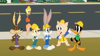 We did it. We
built Taz a smash-proof house. - Bugs Bunny Builders
