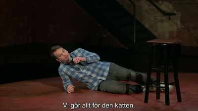 We do everything for the cat. - Mike Birbiglia: Thank God for Jokes